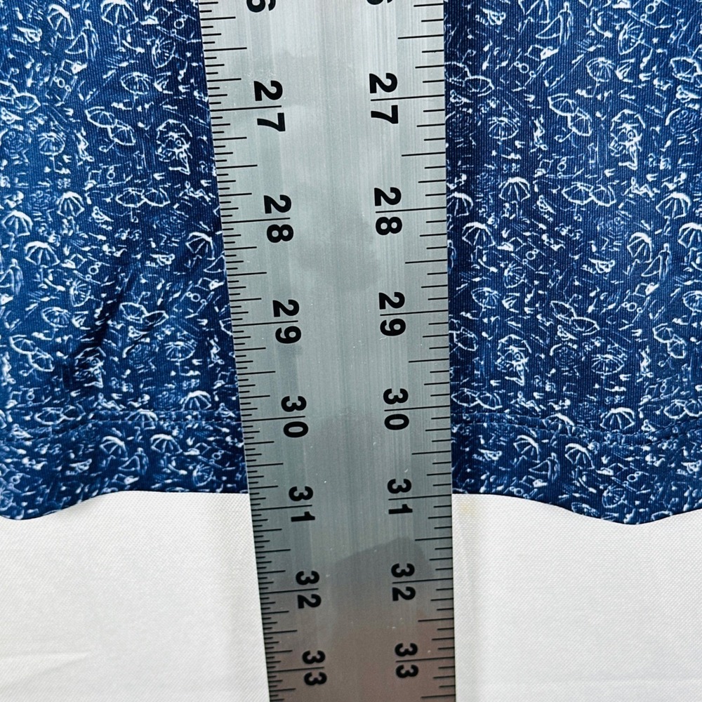 Johnnie-O Mens XL Golf Performance Polo Shirt Blue Beach Print Sun Protection 8 - Picture 9 of 10